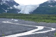 [Glacier, stream, and moraine]