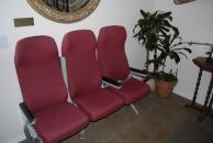 [Seats from a Russian airline at Lake Hood Inn]