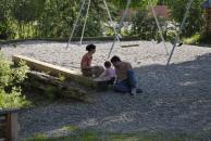 [Carrie, Kaelin, and Rober at a playground]