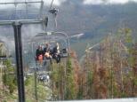 [Others on the chairlift behind us]