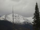 [A snow-capped mountain from the lift]