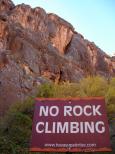 [No Rock Climbing sign]