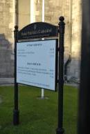 [Sign in front of St. Patrick's Cathedral]