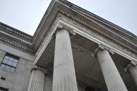 [Looking up at the Dublin Post Office]