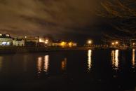 [Father Griffin Rd. bridge over Corrib River, Galway at night]