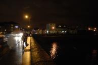 [Bridge over Corrib River (Father Griffin Rd.), Galway at night]