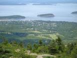 [A view of Bar Harbor from Cadillac Mountain]