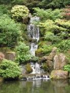 [Japanese garden waterfall]