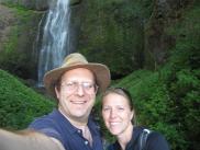 [Frank and Di on Multnomah Falls bridge]