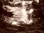 [Ganoga Falls in sepia]